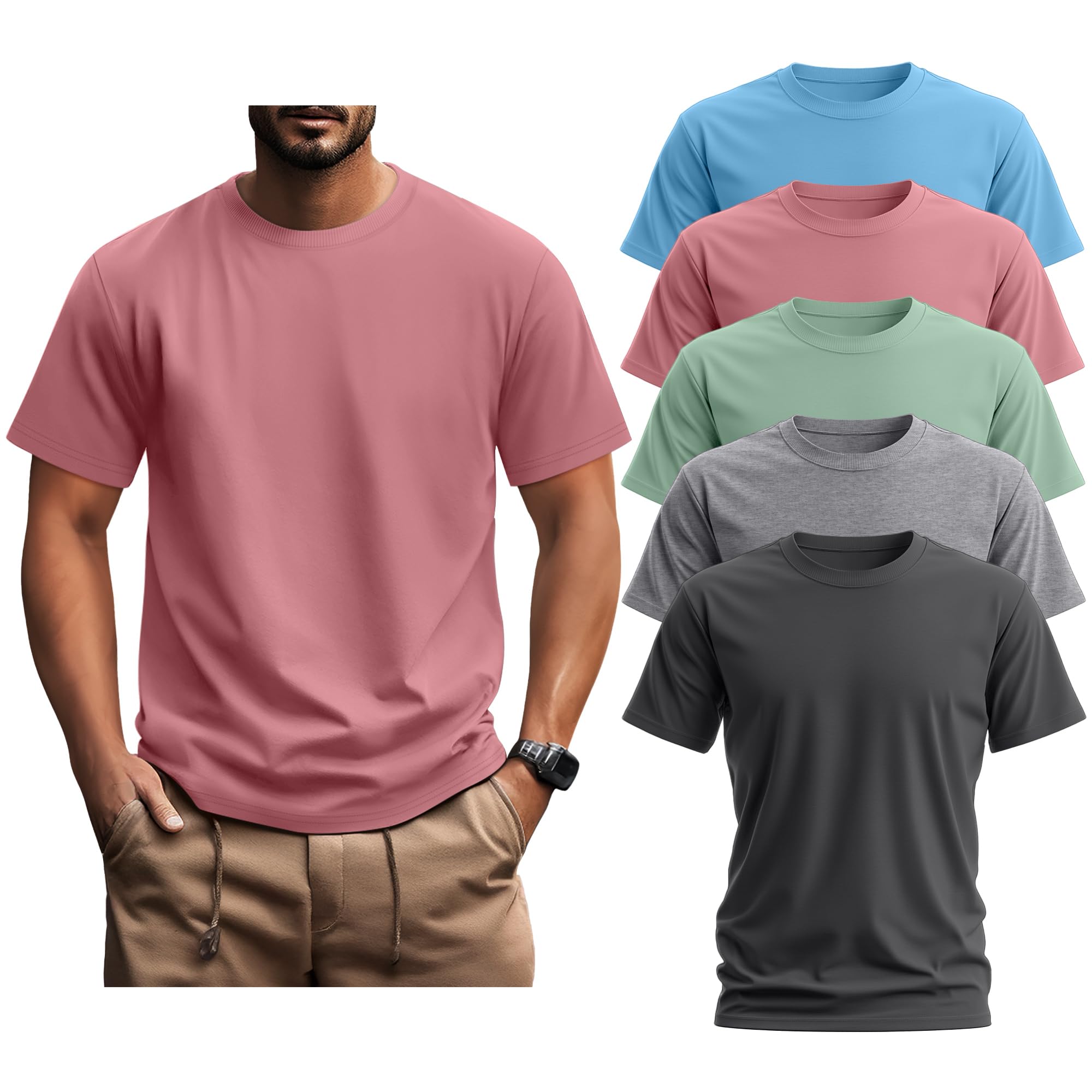 Hanes Men's Originals Lightweight T-Shirt, Crewneck T-Shirts for Men, Tri-Blend Tee