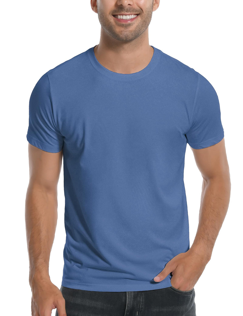 Pioneer Camp Mens Bamboo Viscose T Shirt Ultra Soft Plain Tshirts for Men Cooling Crew Neck Casual Basic Tee Shirt Undershirt