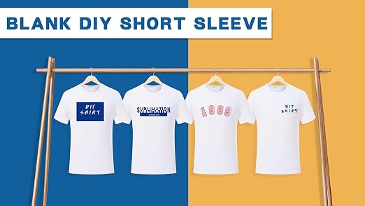 ORJ 5 PCS Unisex Sublimation Blank T Shirt White Polyester Shirts Crew Neck Short Sleeve for Sublimation T Shirt