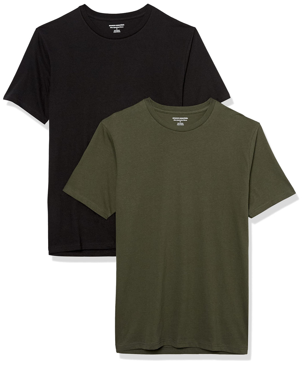 Amazon Essentials Men's Short-Sleeve Crewneck T-Shirt, Pack of 2