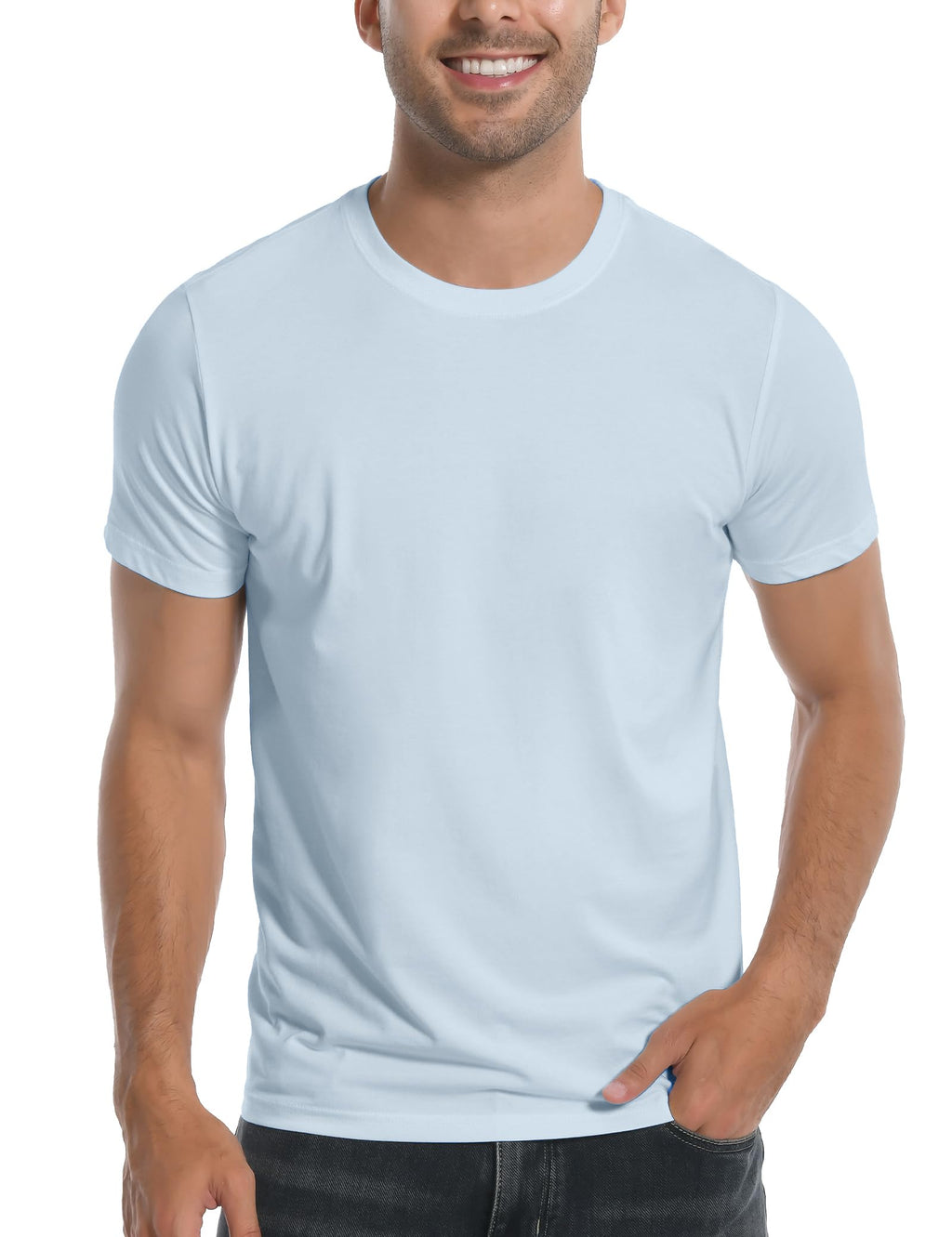 Pioneer Camp Mens Bamboo Viscose T Shirt Ultra Soft Plain Tshirts for Men Cooling Crew Neck Casual Basic Tee Shirt Undershirt