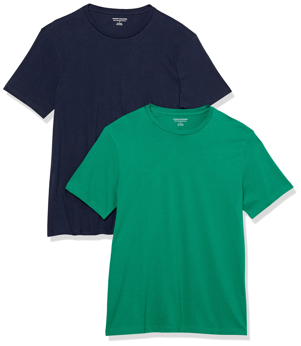Amazon Essentials Men's Short-Sleeve Crewneck T-Shirt, Pack of 2