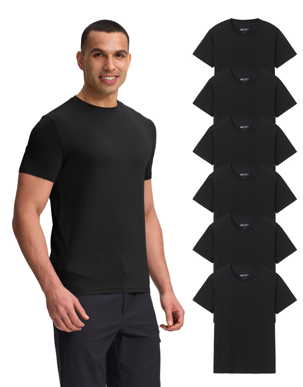 Pioneer Camp Mens Bamboo Viscose T Shirt Ultra Soft Plain Tshirts for Men Cooling Crew Neck Casual Basic Tee Shirt Undershirt