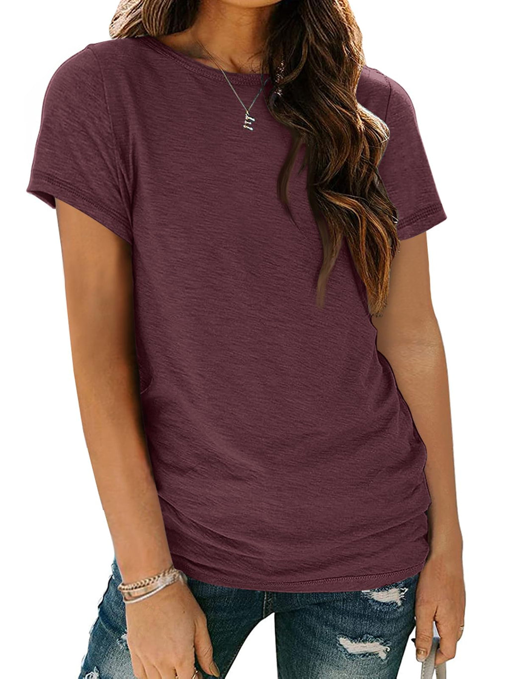 ORJ 5 PCS Unisex Sublimation Blank T Shirt White Polyester Shirts Crew Neck Short Sleeve for Sublimation T Shirt