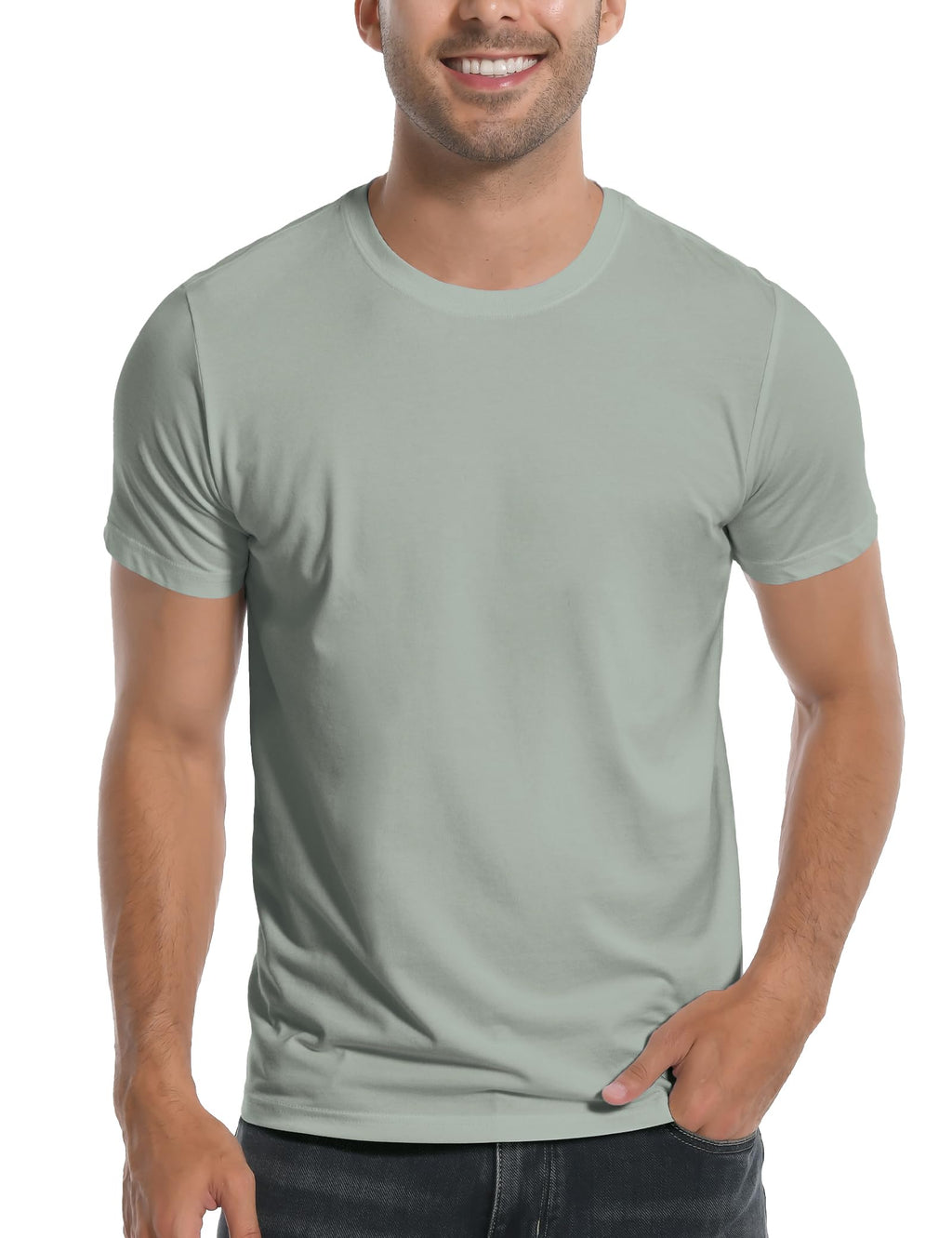 Pioneer Camp Mens Bamboo Viscose T Shirt Ultra Soft Plain Tshirts for Men Cooling Crew Neck Casual Basic Tee Shirt Undershirt