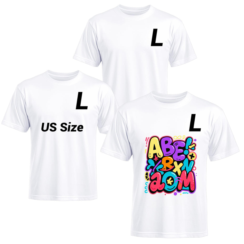 JenPen 5 Pcs Unisex Sublimation Shirts Bulk Blank Polyester T Shirt White Crew Neck Short Sleeve for Women Men Adult Kid