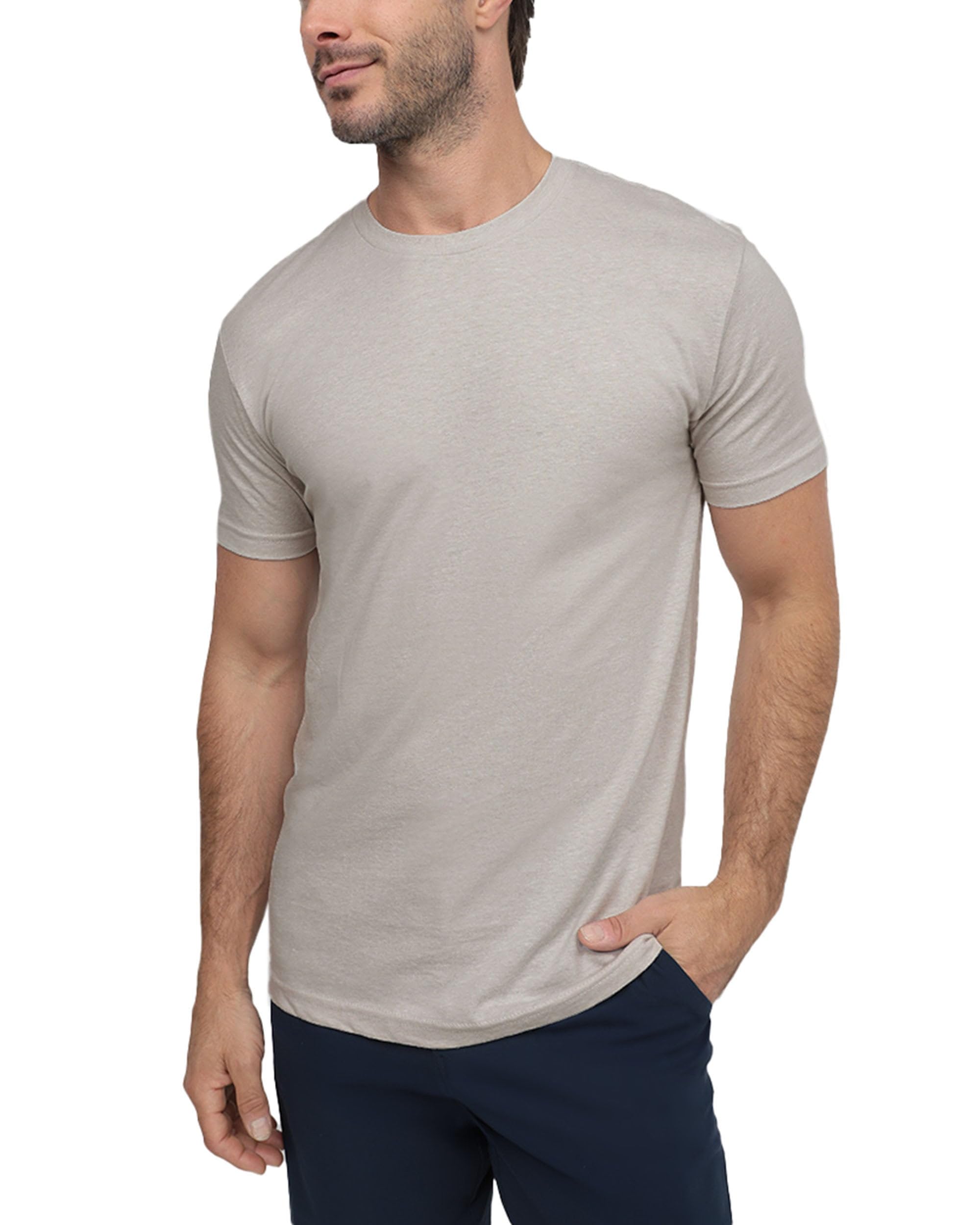 INTO THE AM Mens T Shirts Soft Cotton Blend Crew Neck Tee S - 4XL Athletic Fit Plain Casual T-Shirt for Men