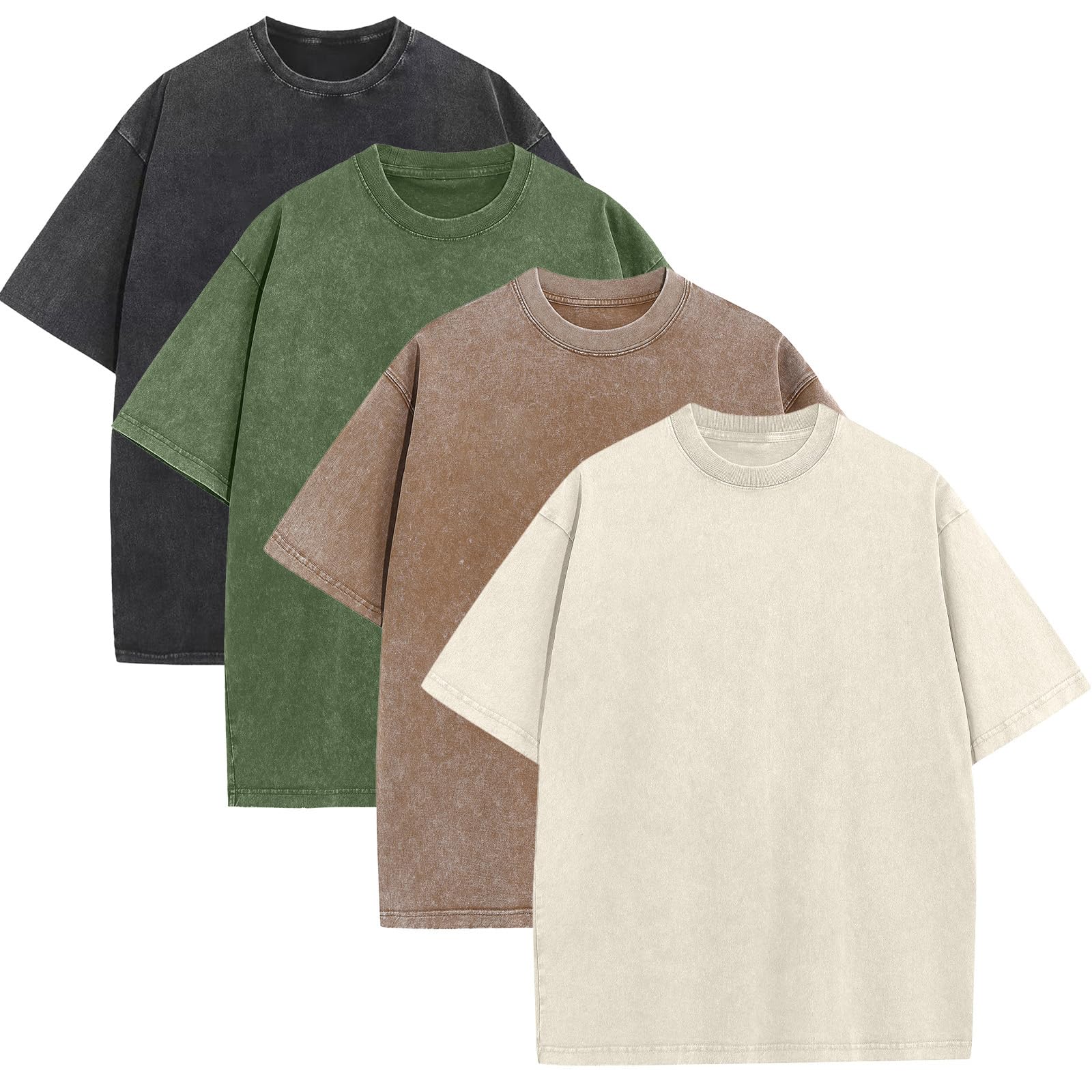 Mens Oversized T-Shirts Fashion Loose Fit Crewneck Tshirt Streetwear Heavyweight Short Sleeve Gym Workout Tops