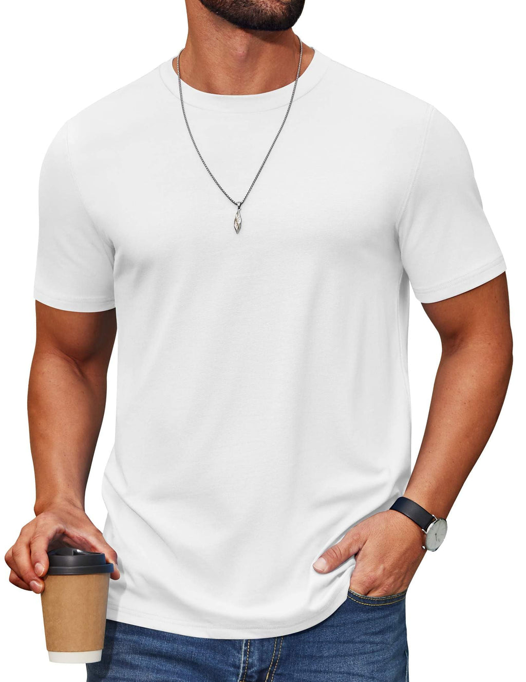 Hanes Men's Originals Lightweight T-Shirt, Crewneck T-Shirts for Men, Tri-Blend Tee