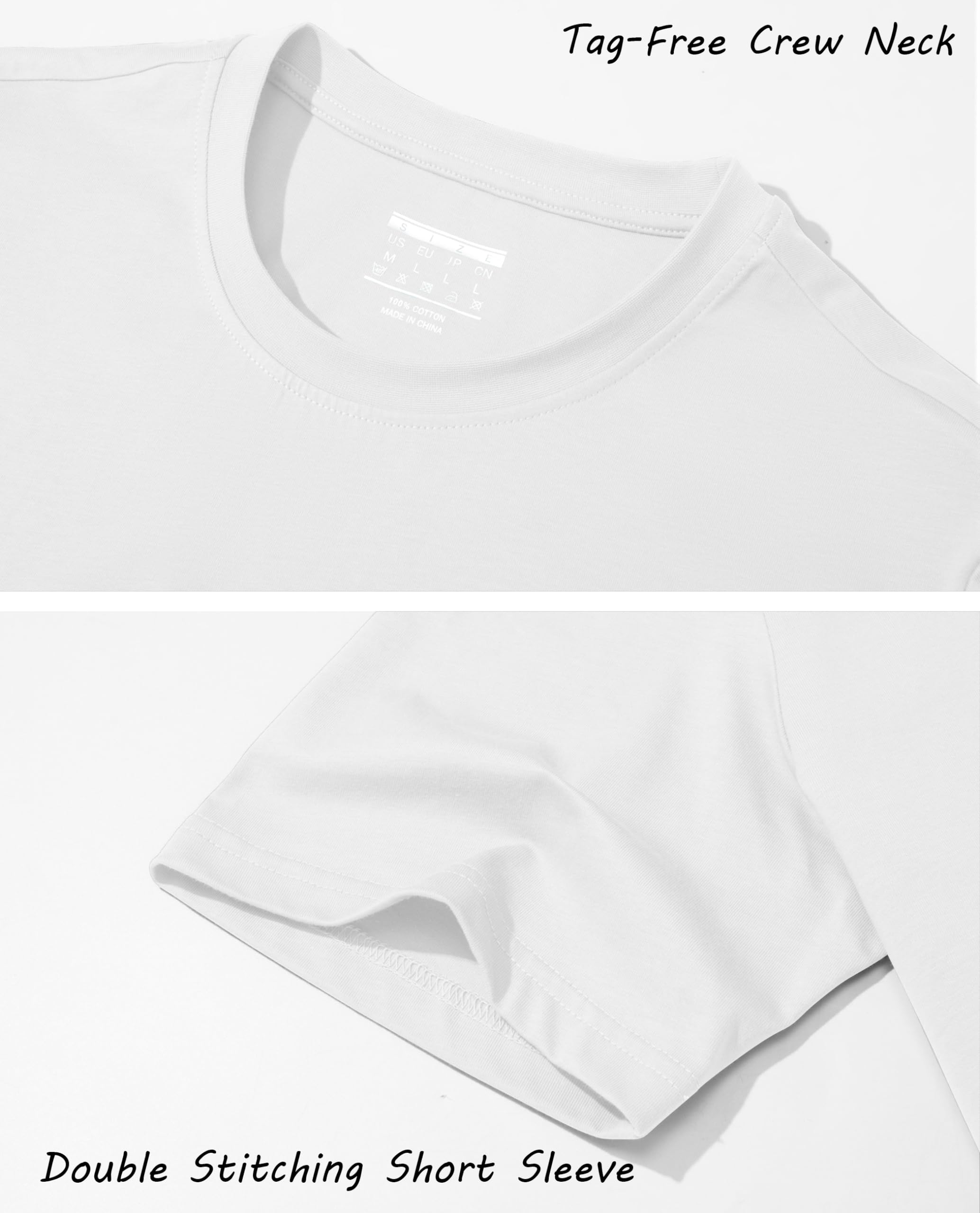 EKLENTSON Men's Cotton Crewneck T-Shirts Short Sleeve Plain Tee Moisture Wicking Casual Tshirts Solid Color