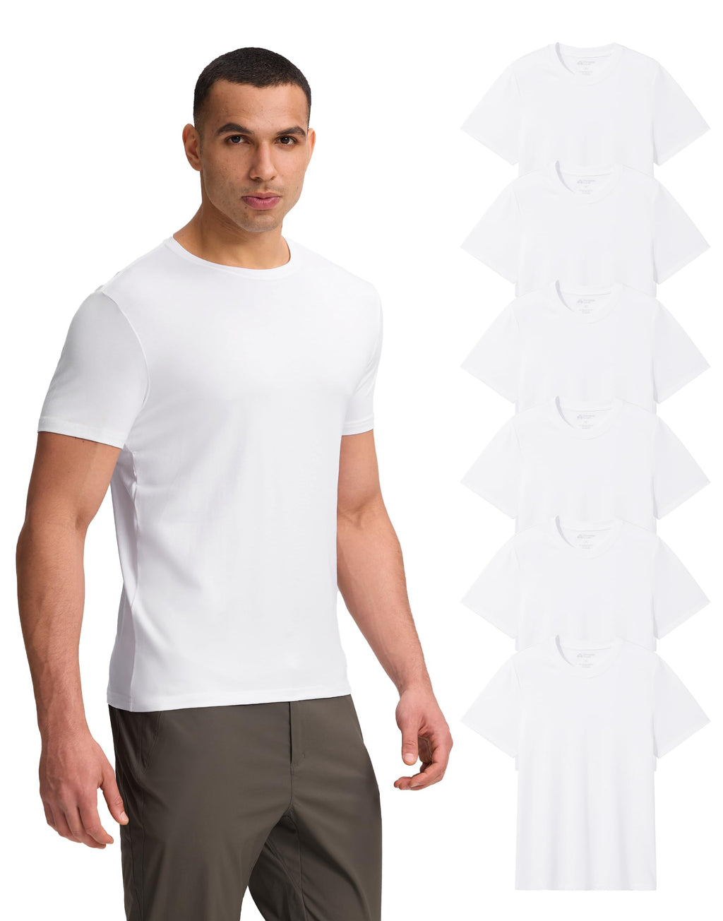 Pioneer Camp Mens Bamboo Viscose T Shirt Ultra Soft Plain Tshirts for Men Cooling Crew Neck Casual Basic Tee Shirt Undershirt