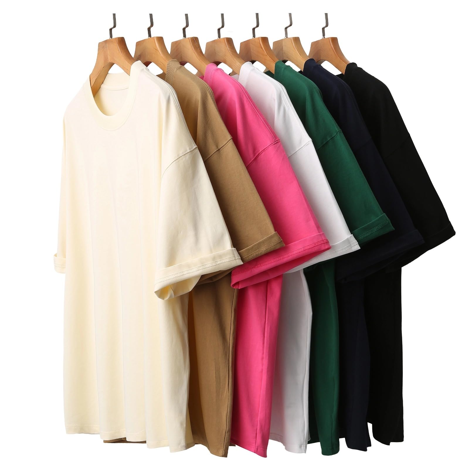 Mens Oversized T-Shirts Fashion Loose Fit Crewneck Tshirt Streetwear Heavyweight Short Sleeve Gym Workout Tops