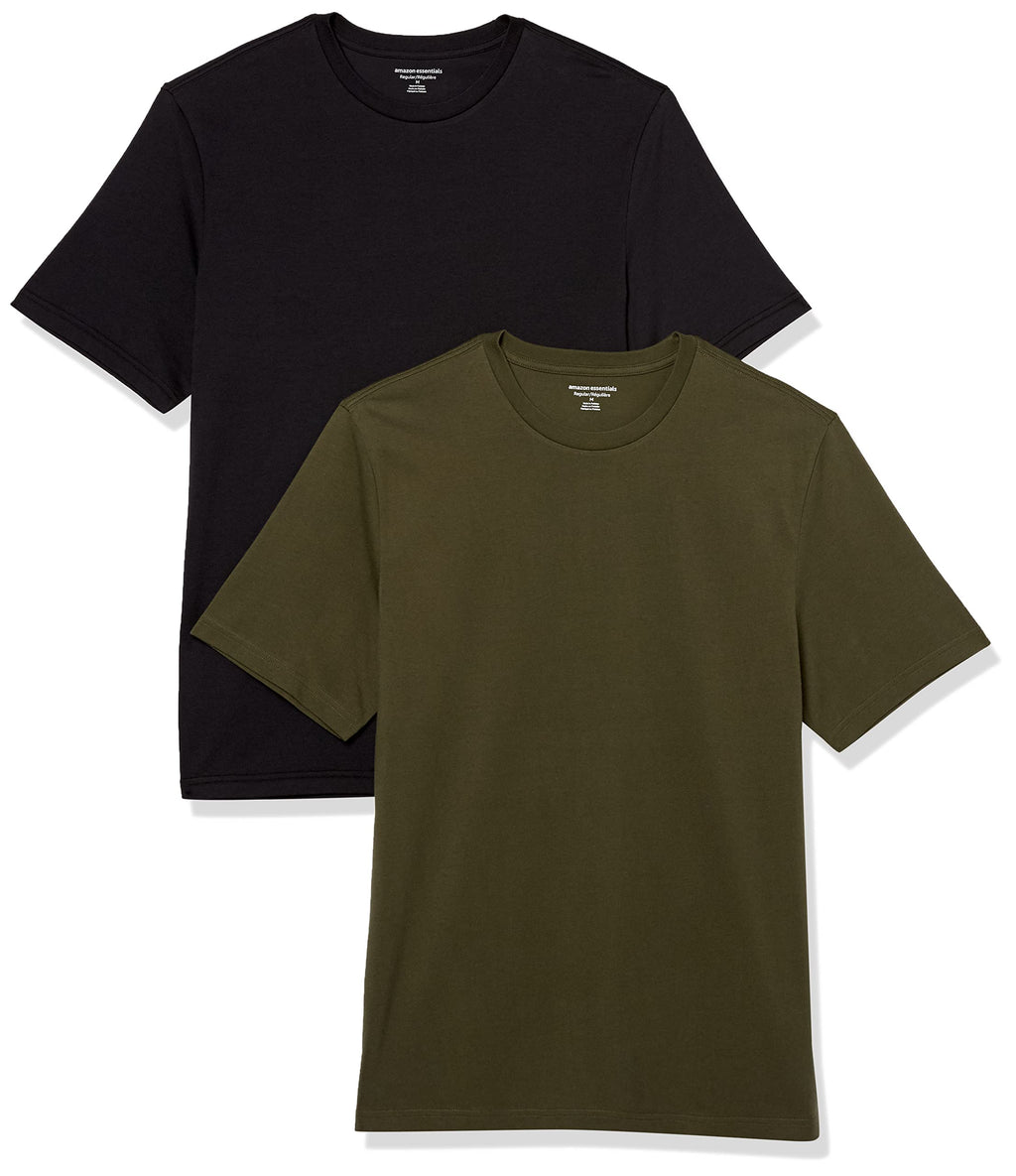 Amazon Essentials Men's Short-Sleeve Crewneck T-Shirt, Pack of 2