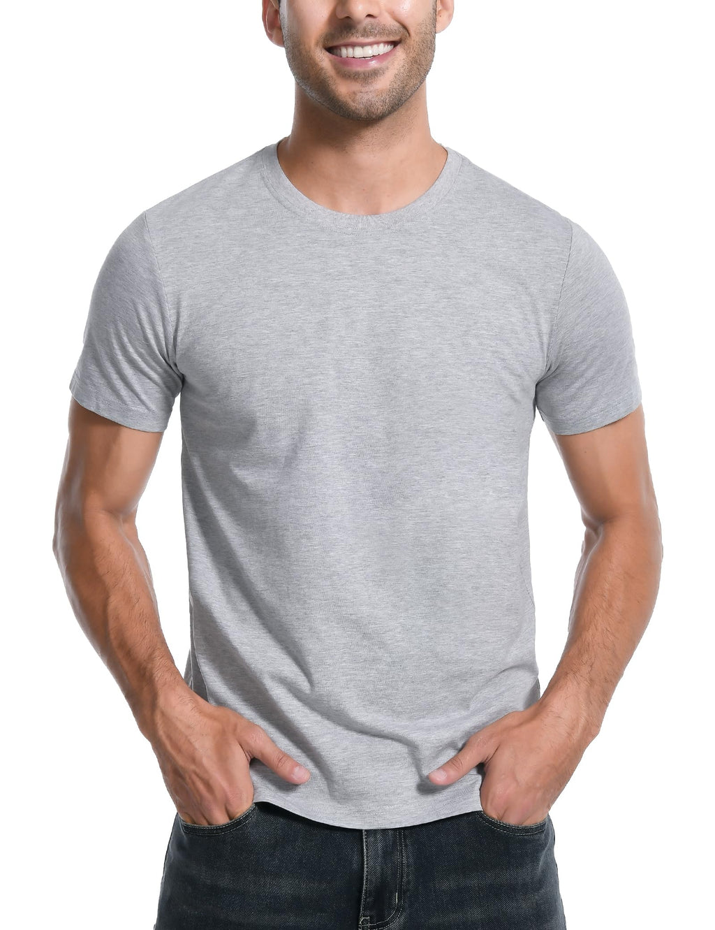 Pioneer Camp Mens Bamboo Viscose T Shirt Ultra Soft Plain Tshirts for Men Cooling Crew Neck Casual Basic Tee Shirt Undershirt