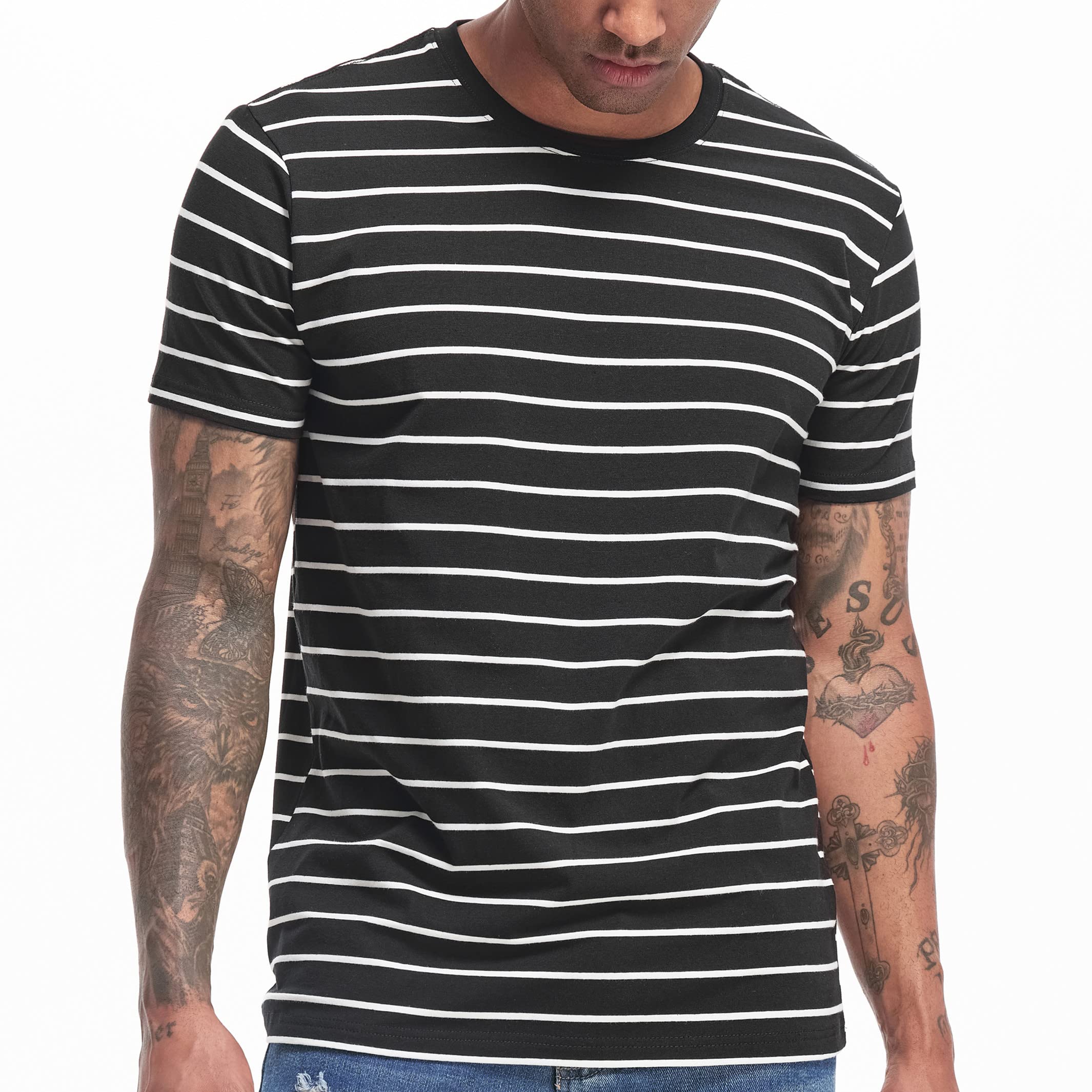 JenPen 5 Pcs Unisex Sublimation Shirts Bulk Blank Polyester T Shirt White Crew Neck Short Sleeve for Women Men Adult Kid