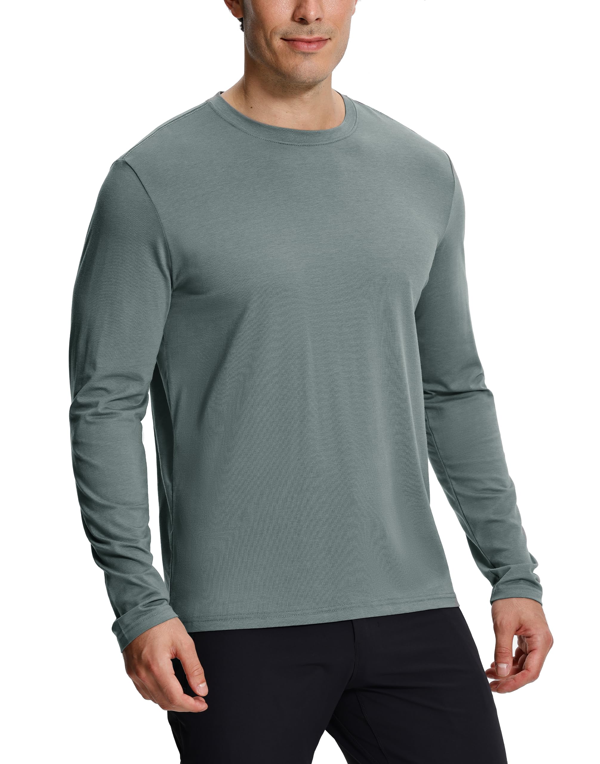 Pioneer Camp Mens Bamboo Viscose T Shirt Ultra Soft Plain Tshirts for Men Cooling Crew Neck Casual Basic Tee Shirt Undershirt