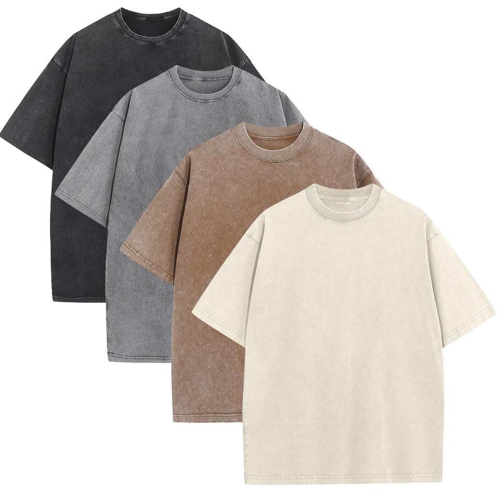 Mens Oversized T-Shirts Fashion Loose Fit Crewneck Tshirt Streetwear Heavyweight Short Sleeve Gym Workout Tops