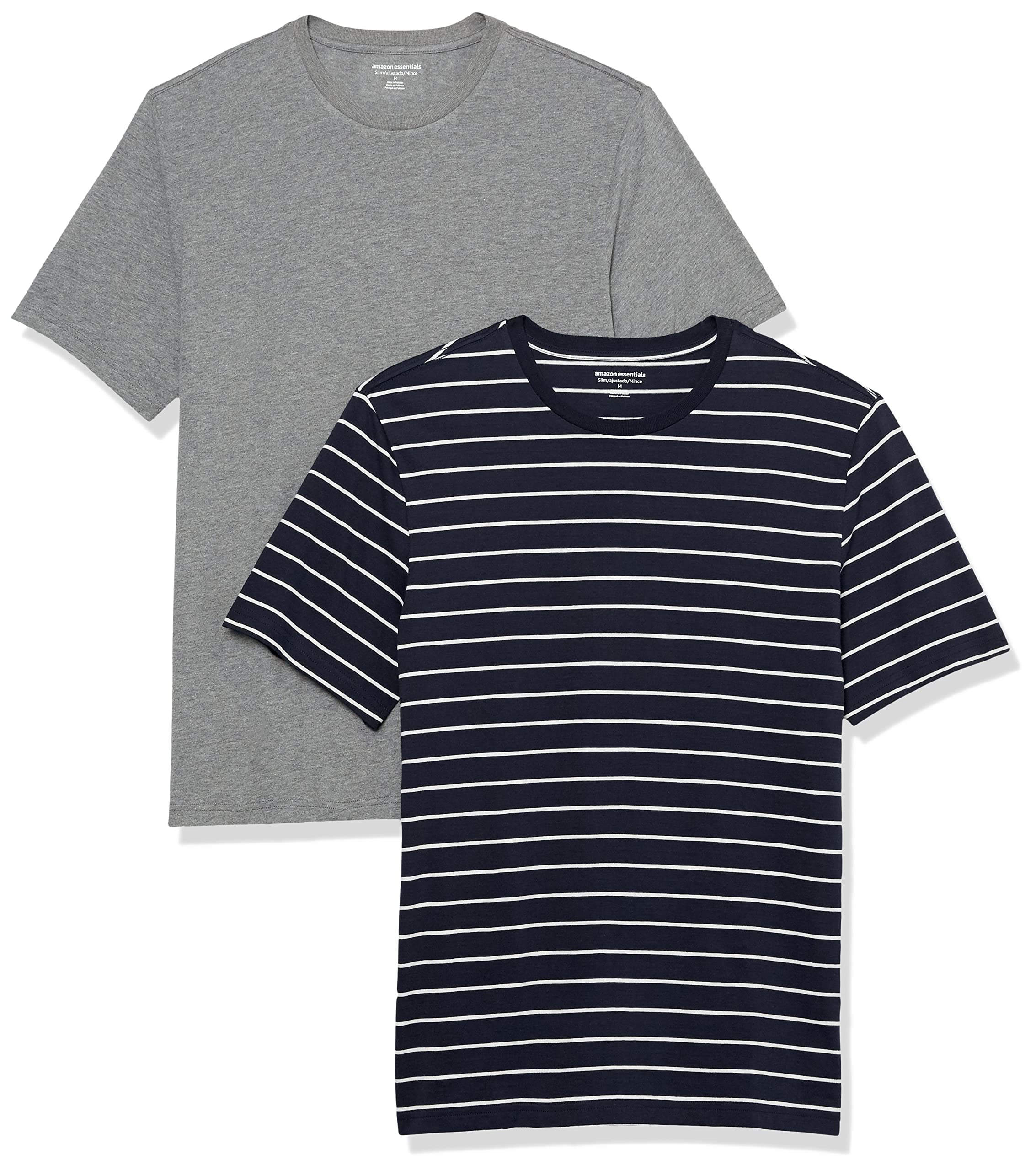 Amazon Essentials Men's Short-Sleeve Crewneck T-Shirt, Pack of 2