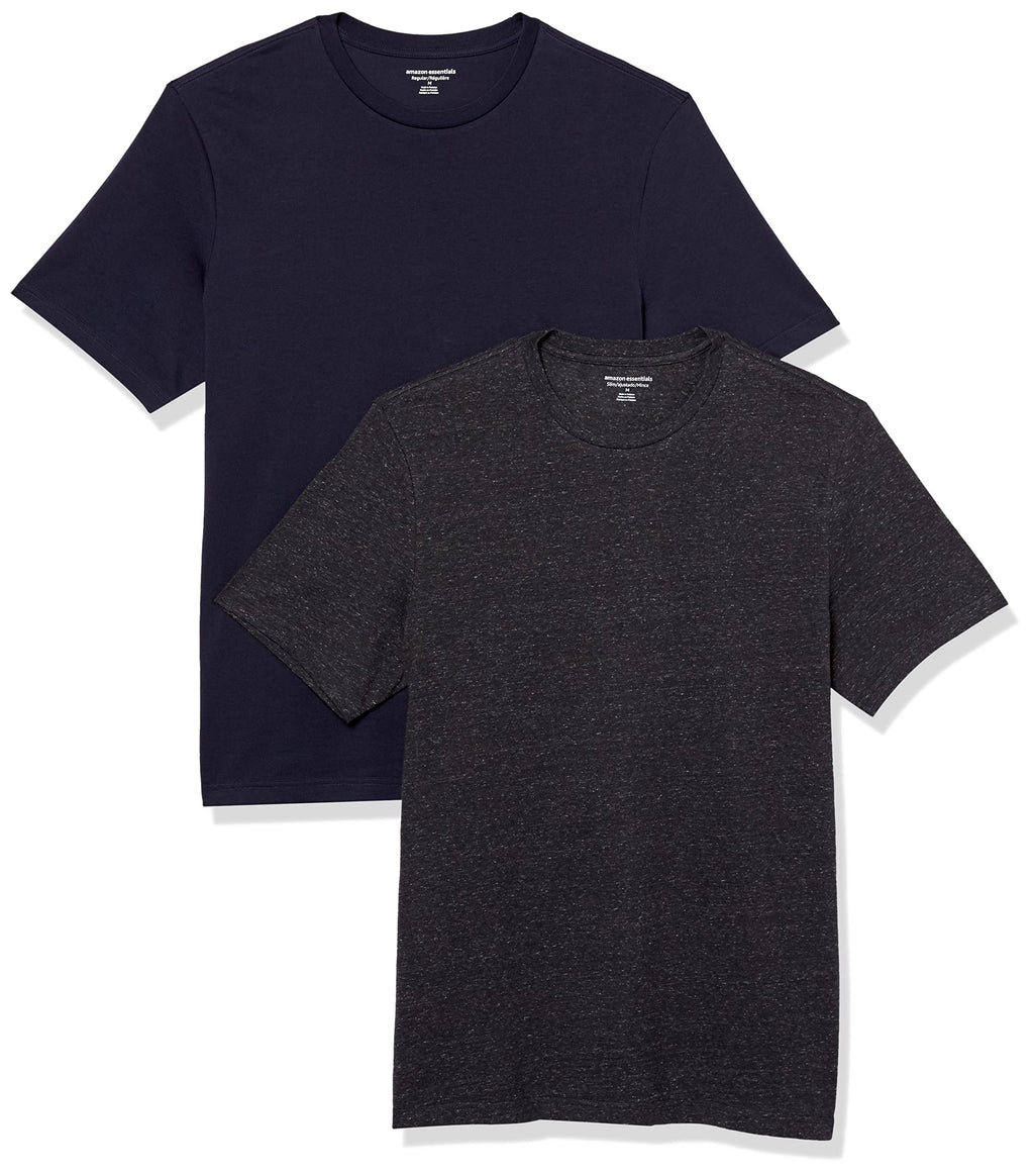 Amazon Essentials Men's Short-Sleeve Crewneck T-Shirt, Pack of 2