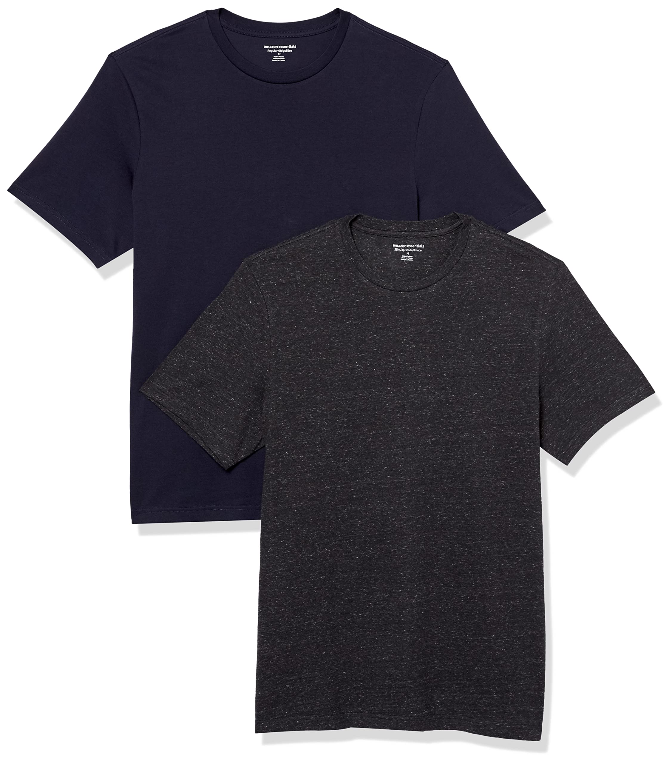 Amazon Essentials Men's Short-Sleeve Crewneck T-Shirt, Pack of 2