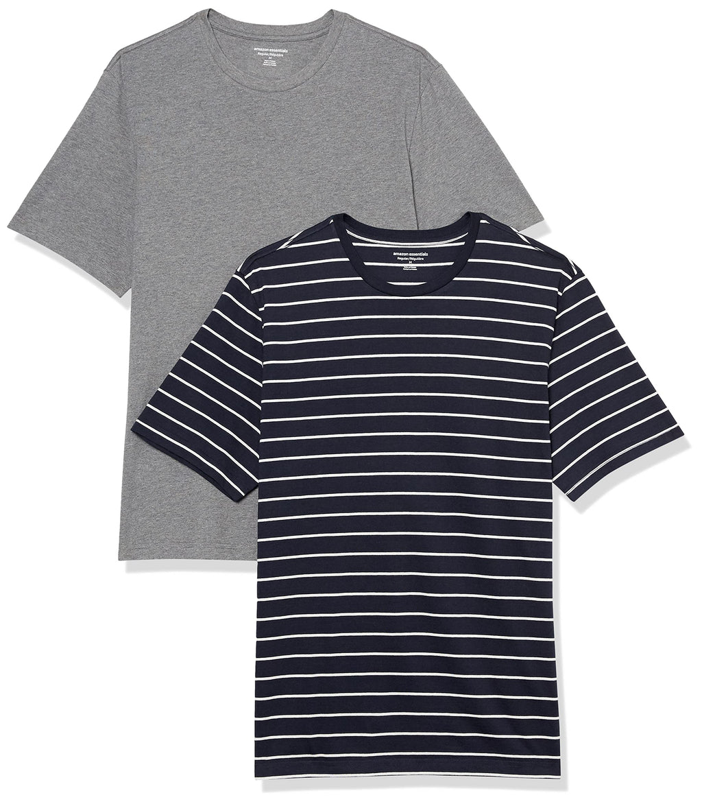 Amazon Essentials Men's Short-Sleeve Crewneck T-Shirt, Pack of 2