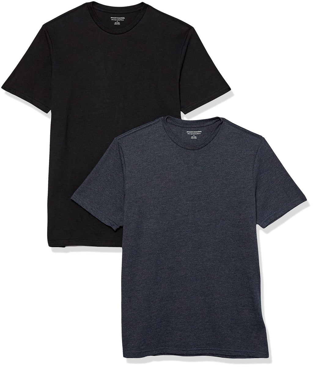 Amazon Essentials Men's Short-Sleeve Crewneck T-Shirt, Pack of 2