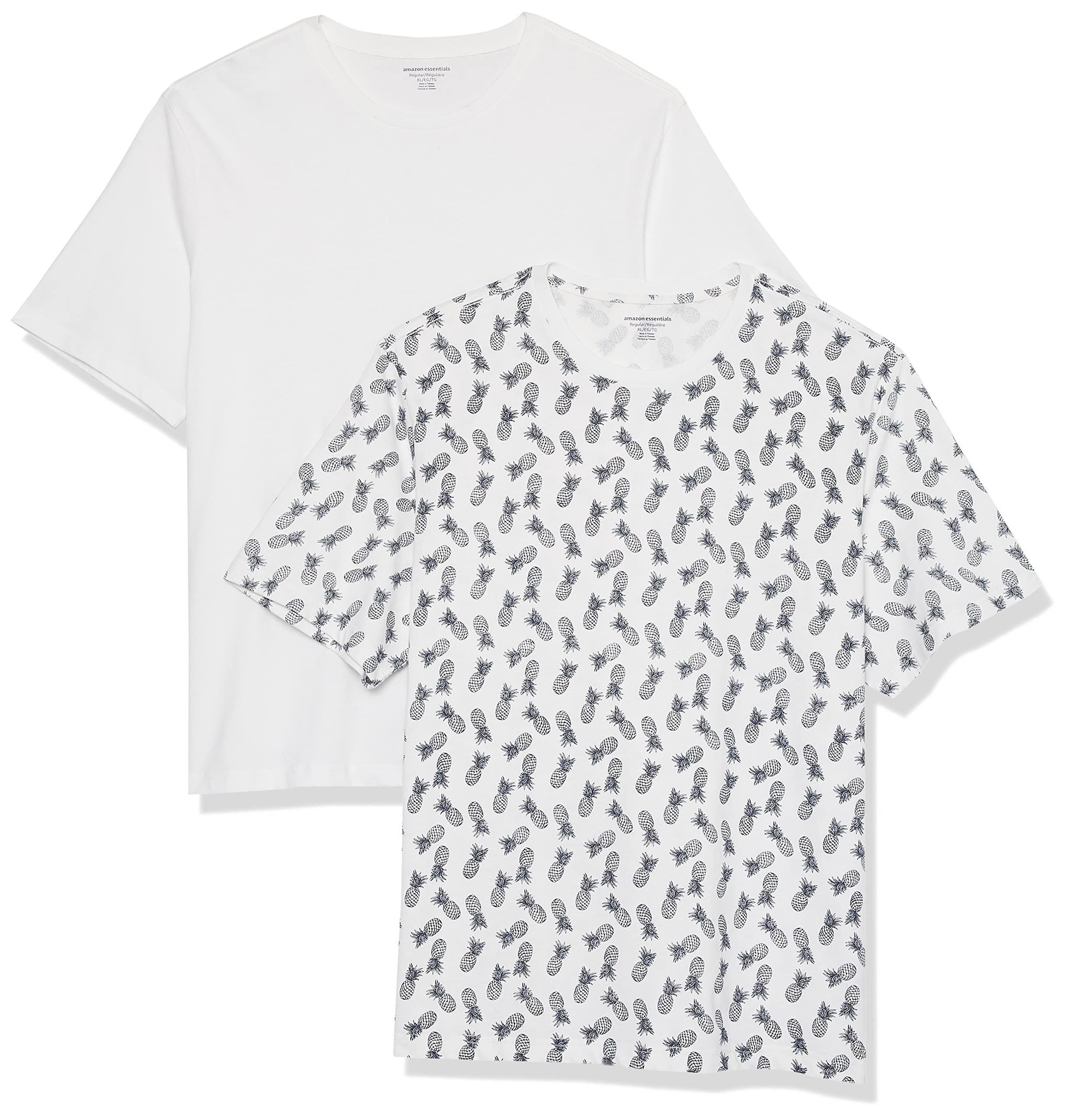 Amazon Essentials Men's Short-Sleeve Crewneck T-Shirt, Pack of 2
