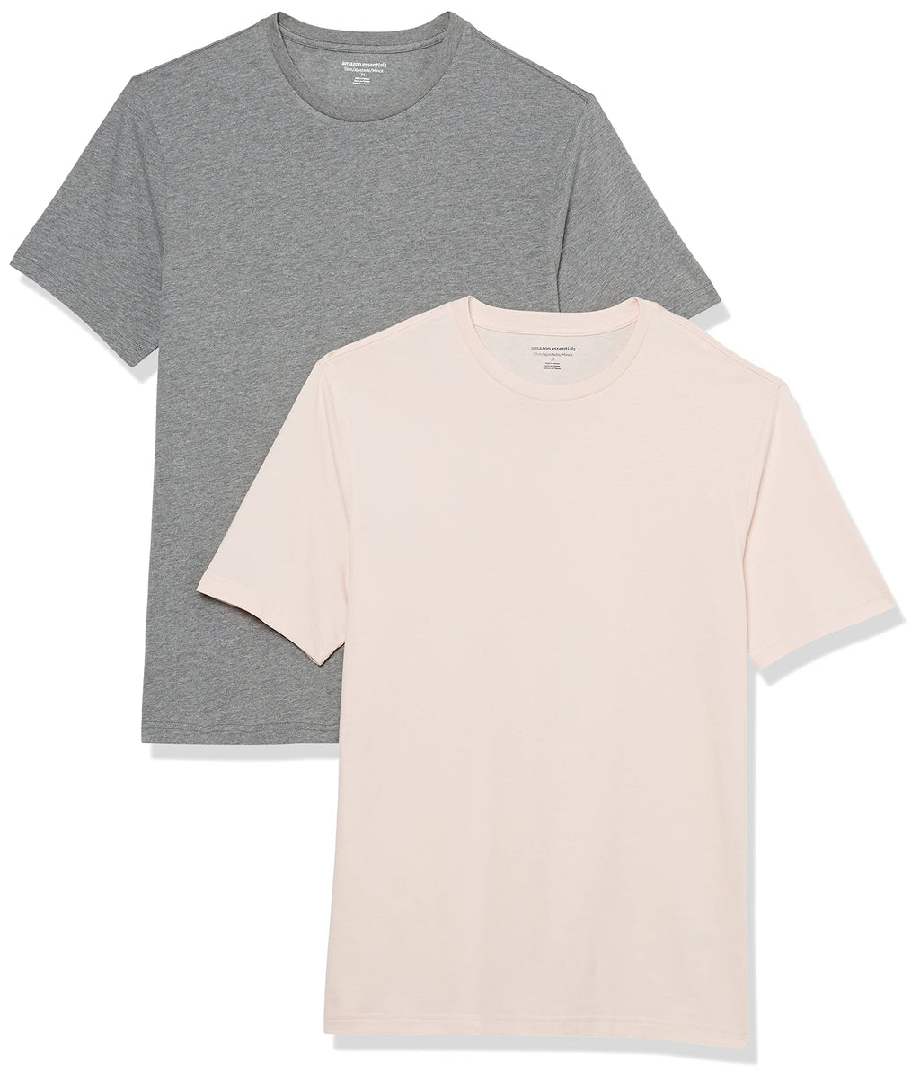 Amazon Essentials Men's Short-Sleeve Crewneck T-Shirt, Pack of 2