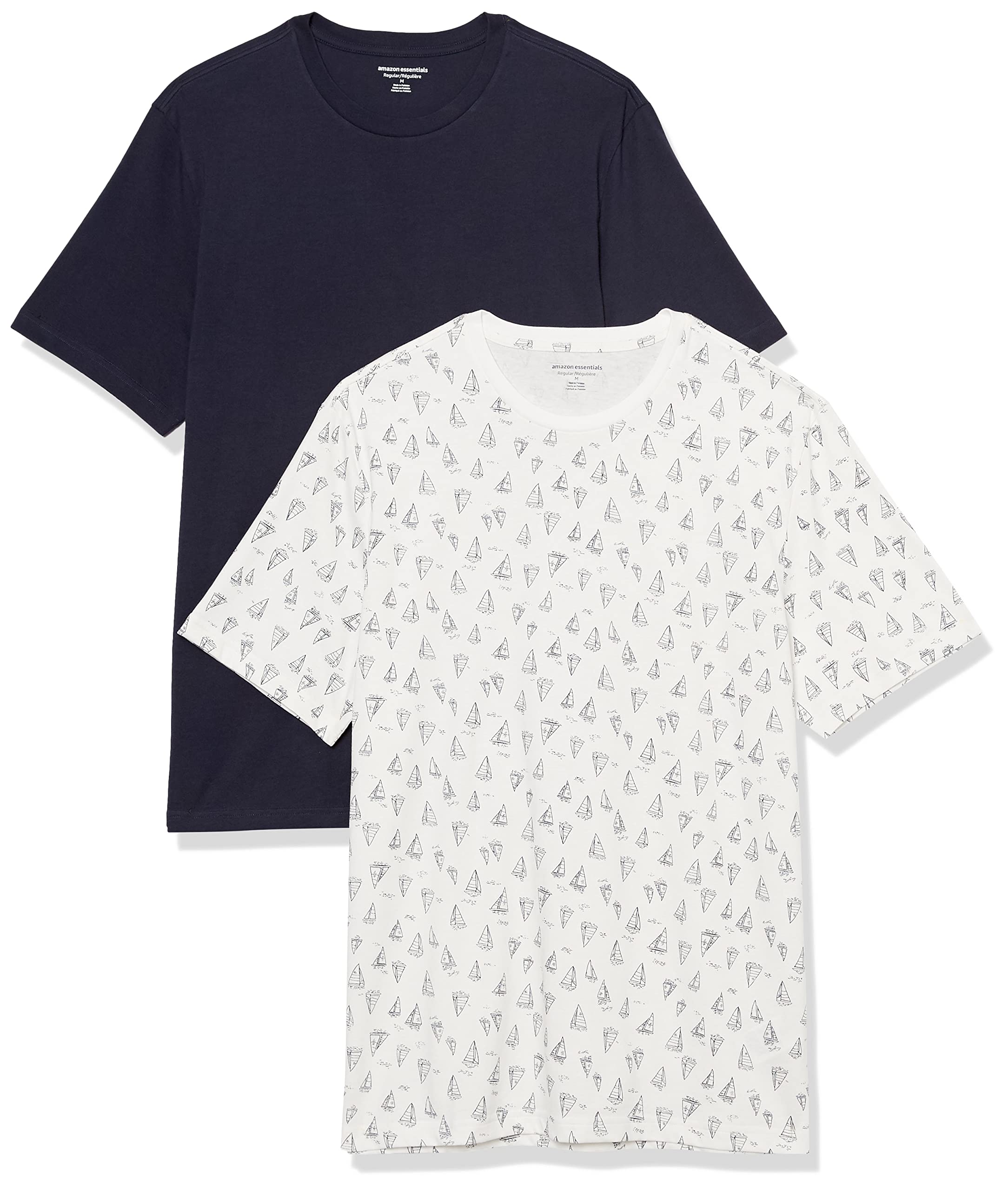 Amazon Essentials Men's Short-Sleeve Crewneck T-Shirt, Pack of 2